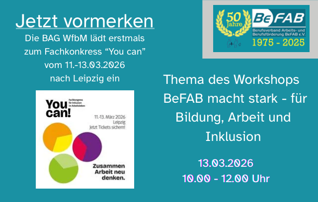 Workshop von BeFAB auf dem Fachkongress „You-Can“